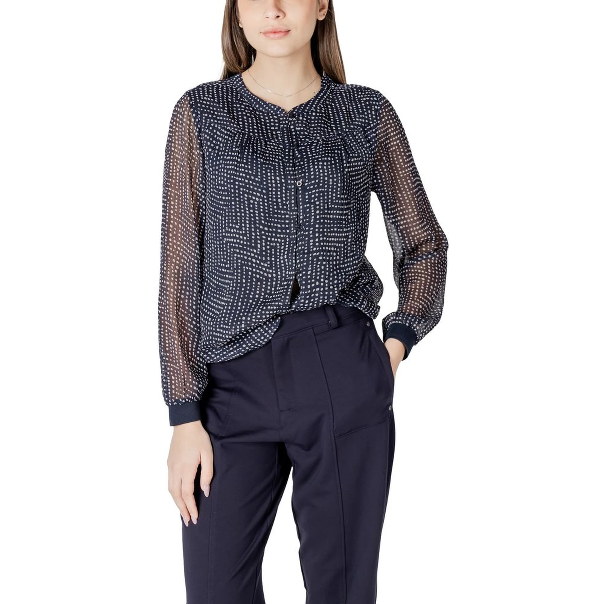 Blue Polyester Blouse