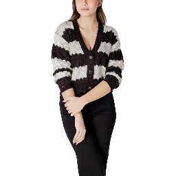 Black And White Marabou Cardigan