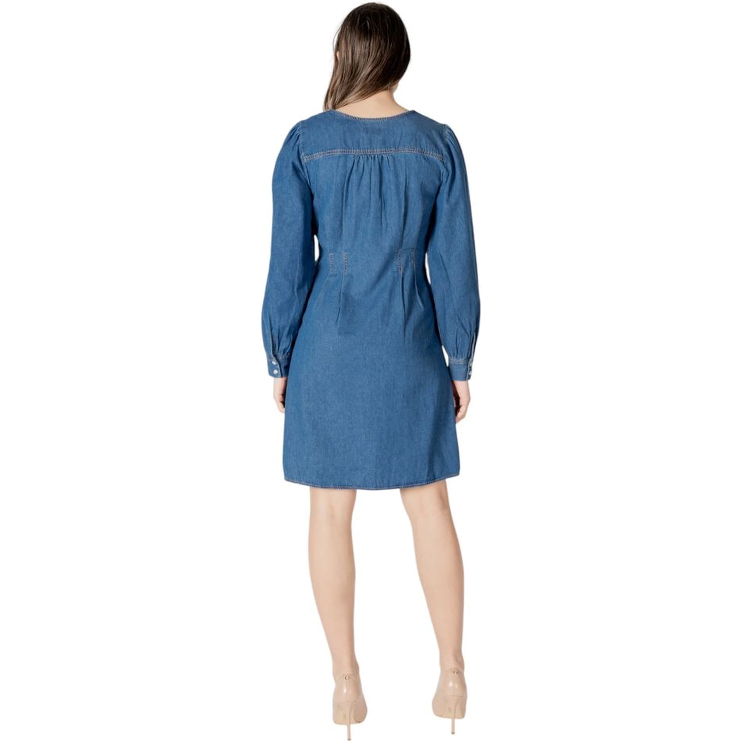 Blue Cotton Short Dress