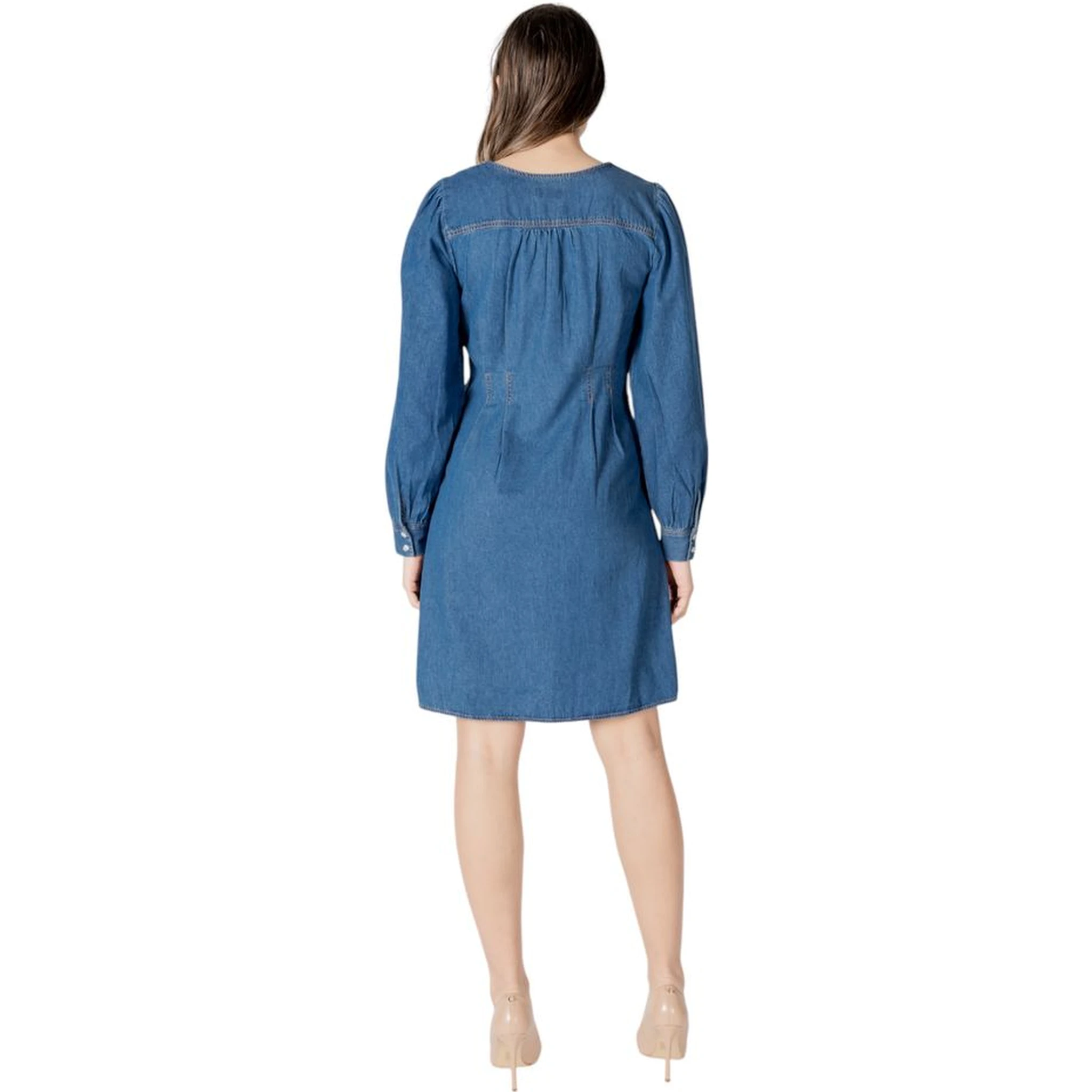 Blue Cotton Short Dress