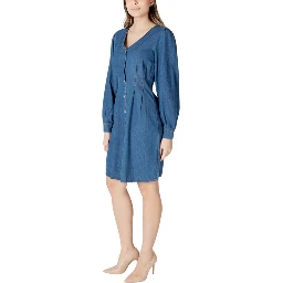 Blue Cotton Short Dress