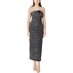 Black Cotton Midi Dress