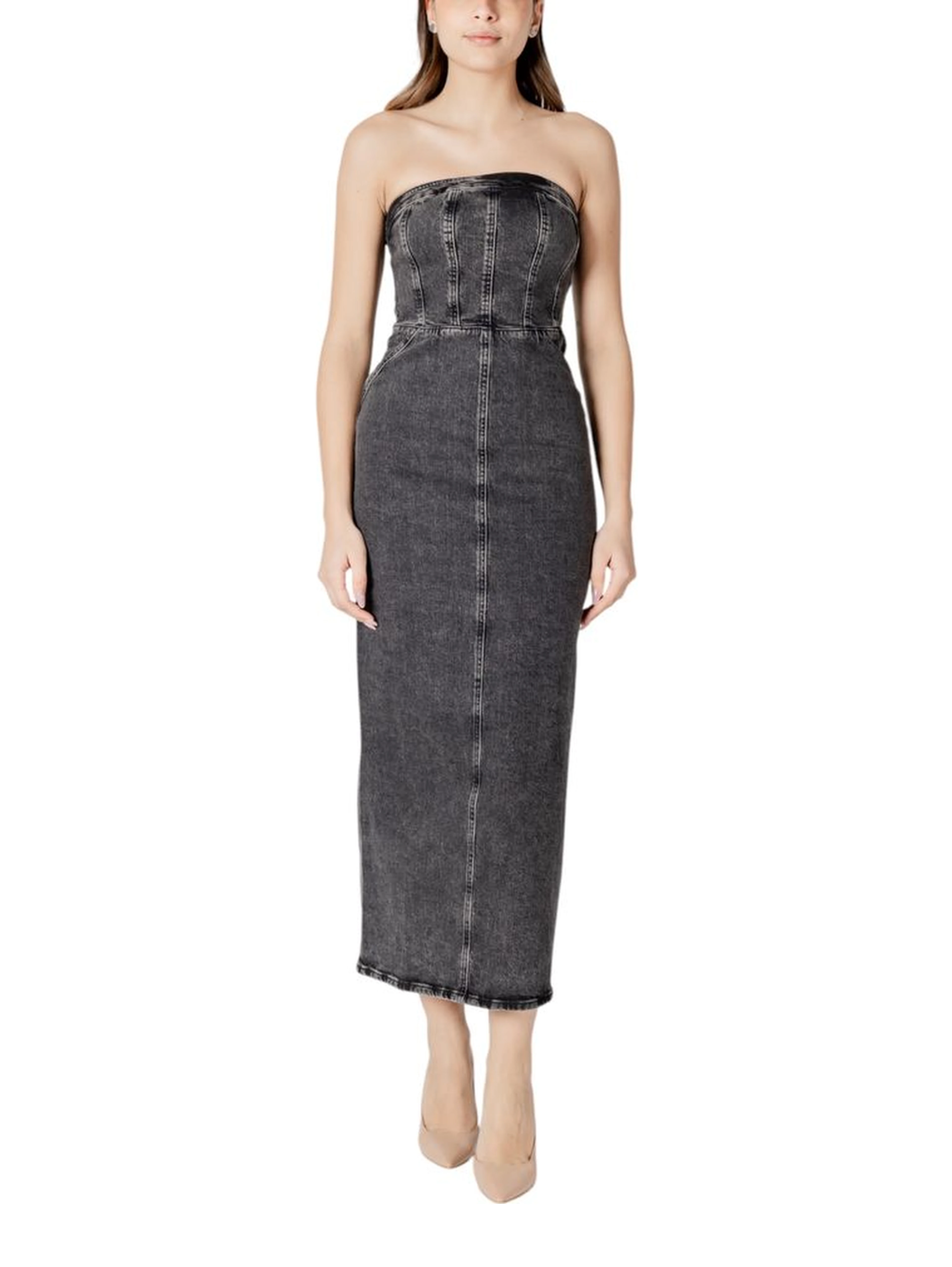 Black Cotton Midi Dress
