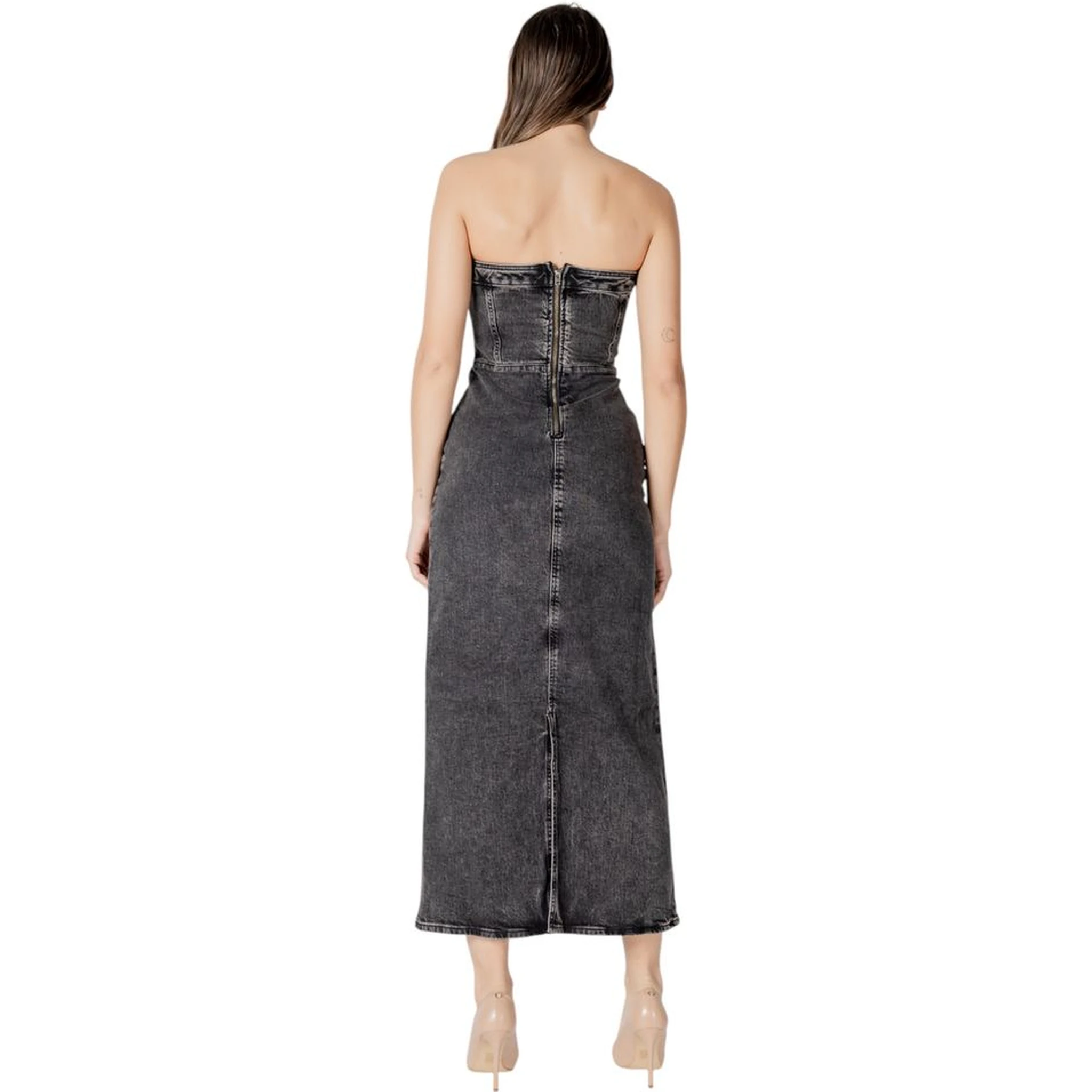 Black Cotton Midi Dress