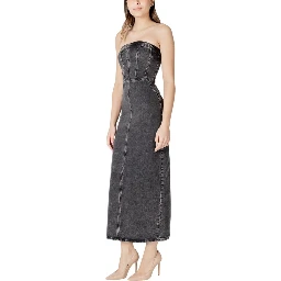 Black Cotton Midi Dress