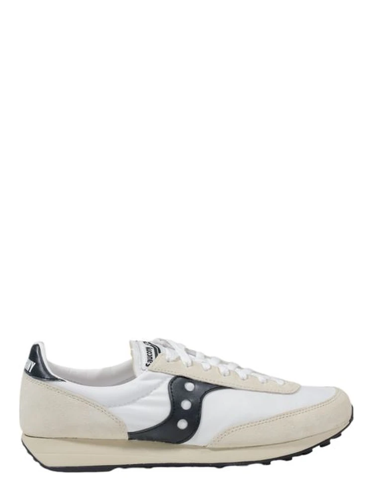 Black And White Leather Athletic Sneakers