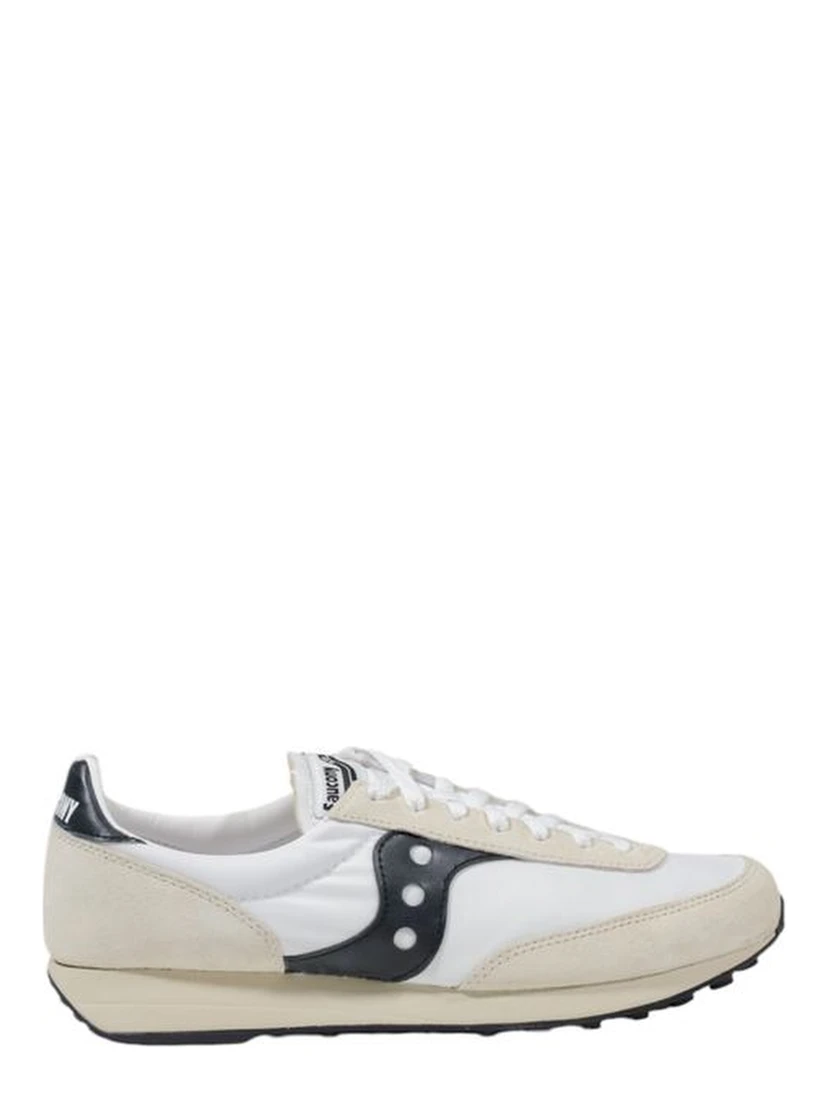 Black And White Leather Athletic Sneakers