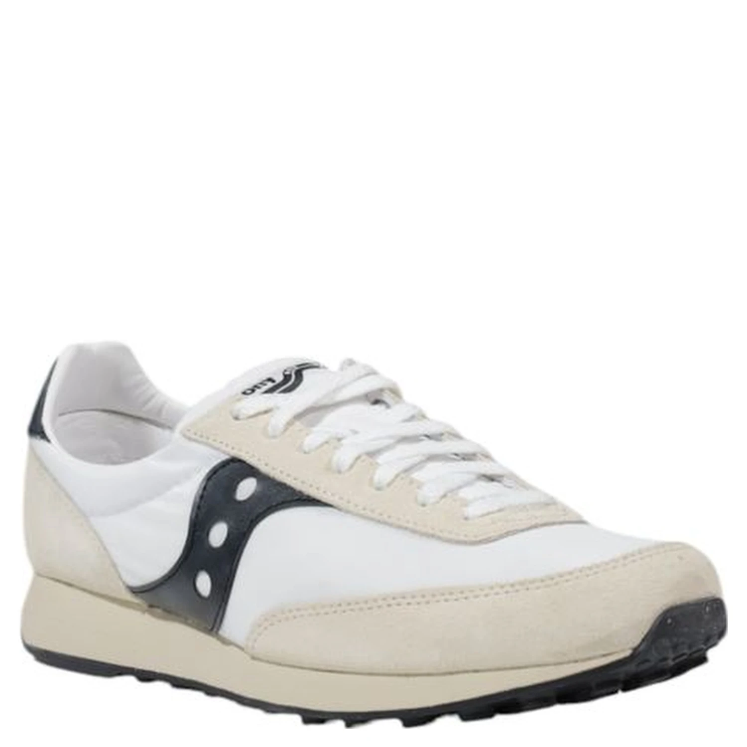 Black And White Leather Athletic Sneakers