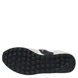 Black And White Leather Athletic Sneakers