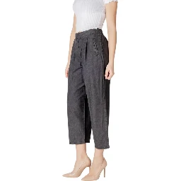 Black Cotton Cropped Jeans