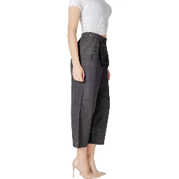 Black Cotton Cropped Jeans