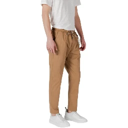 Brown Cotton Casual Pants