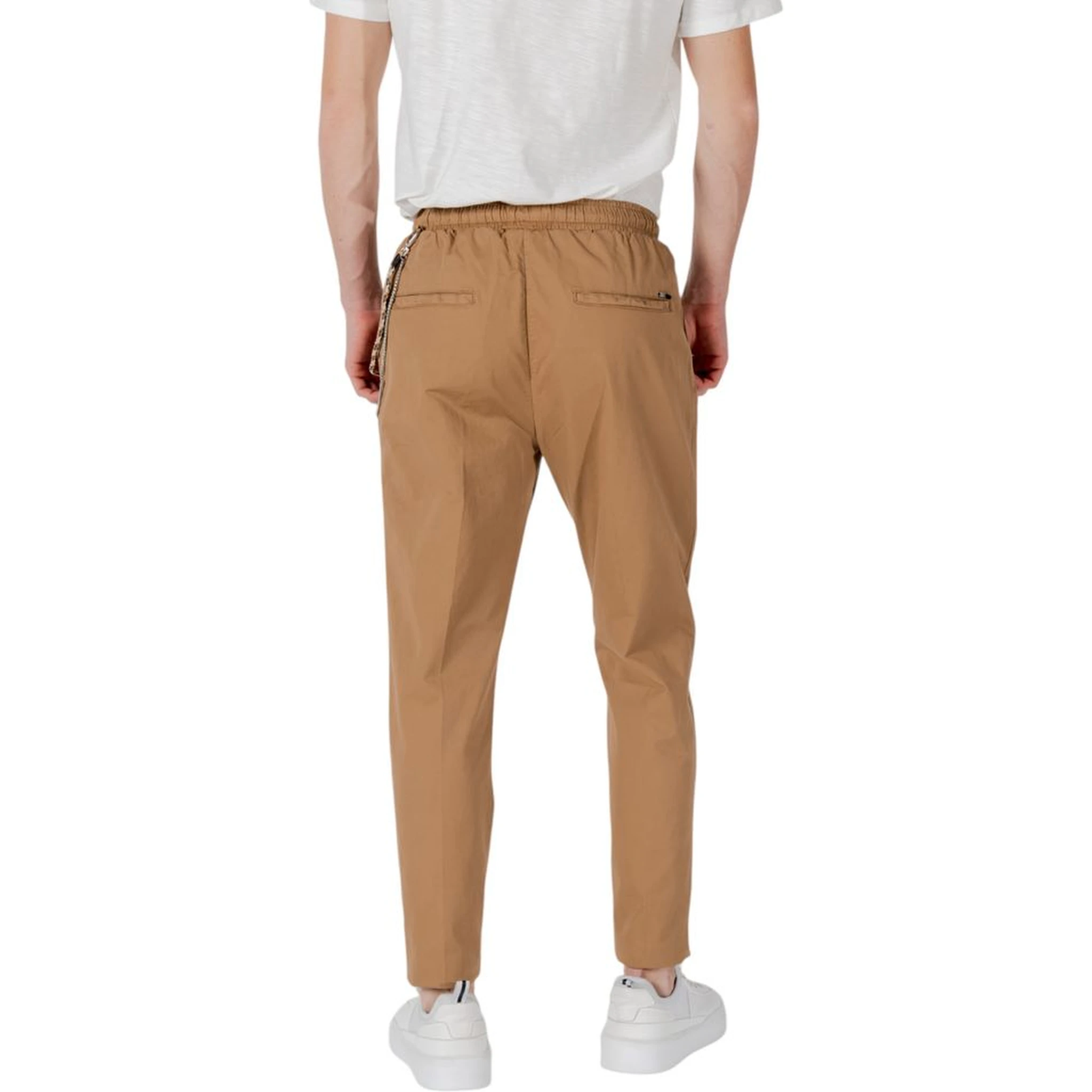 Brown Cotton Casual Pants