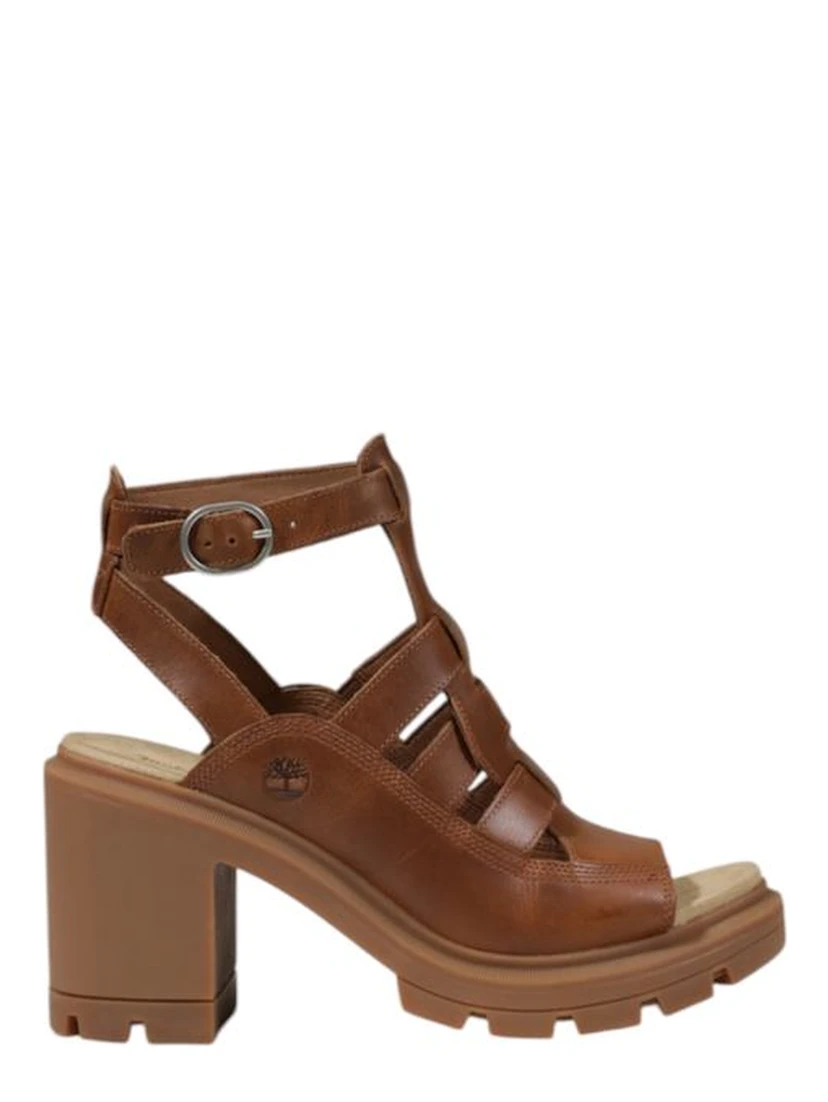 Beige Leather Strap-On Sandals