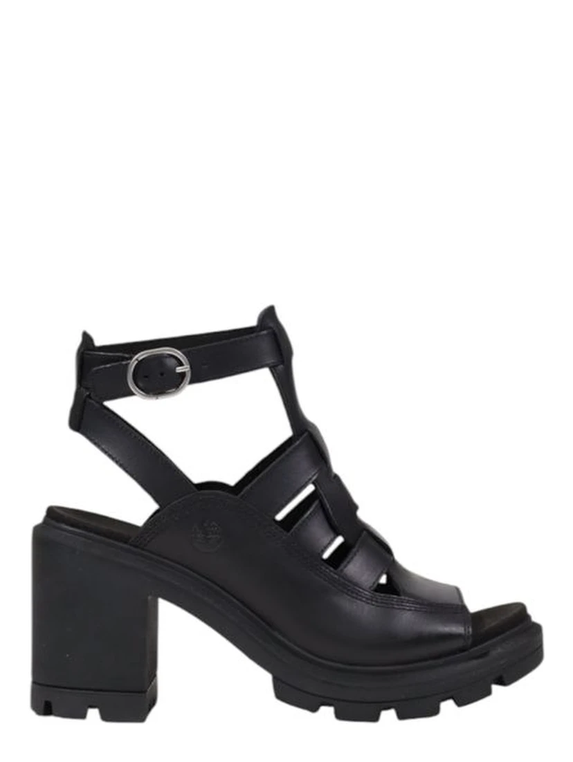 Black Leather Platform Sandals