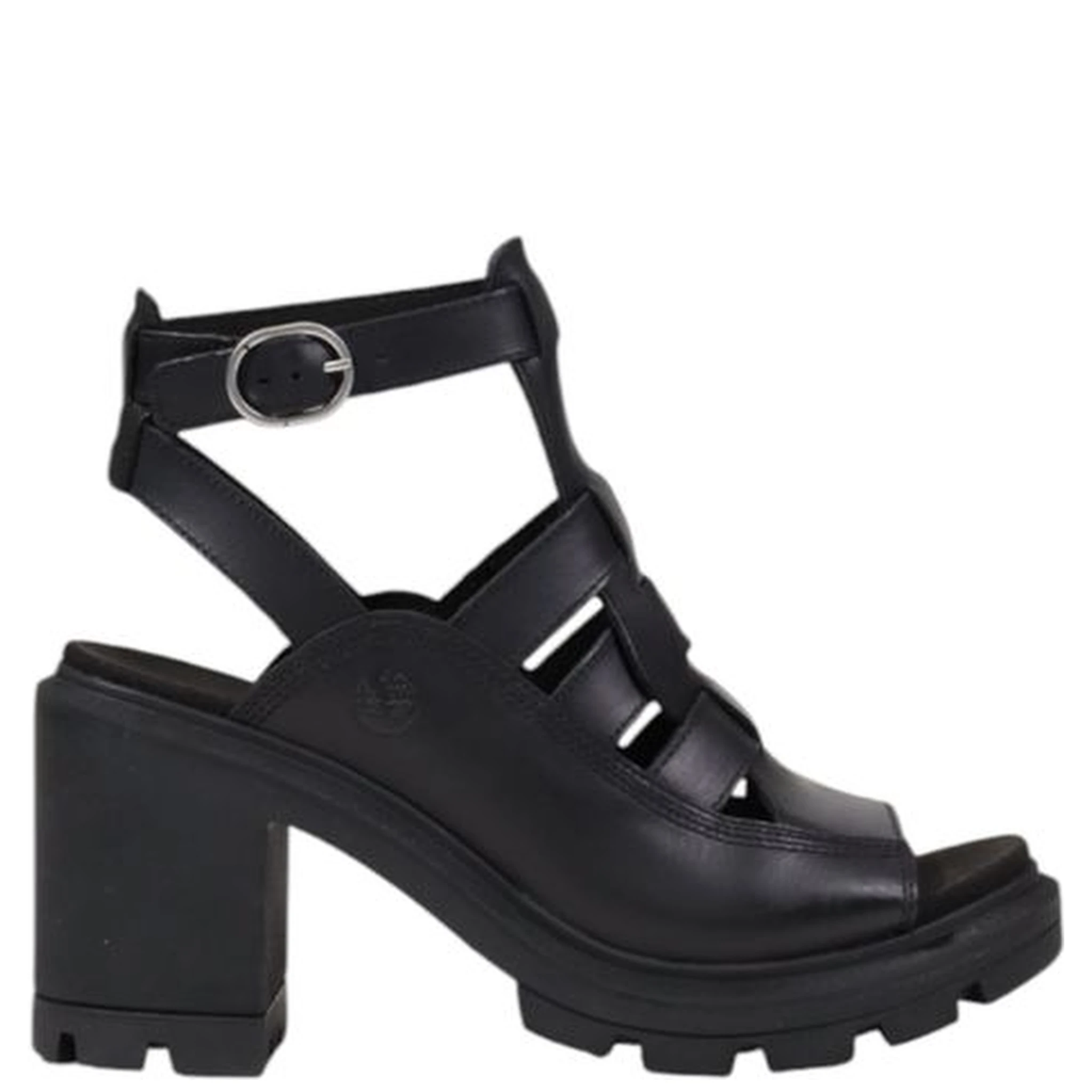 Black Leather Platform Sandals