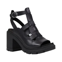 Black Leather Platform Sandals