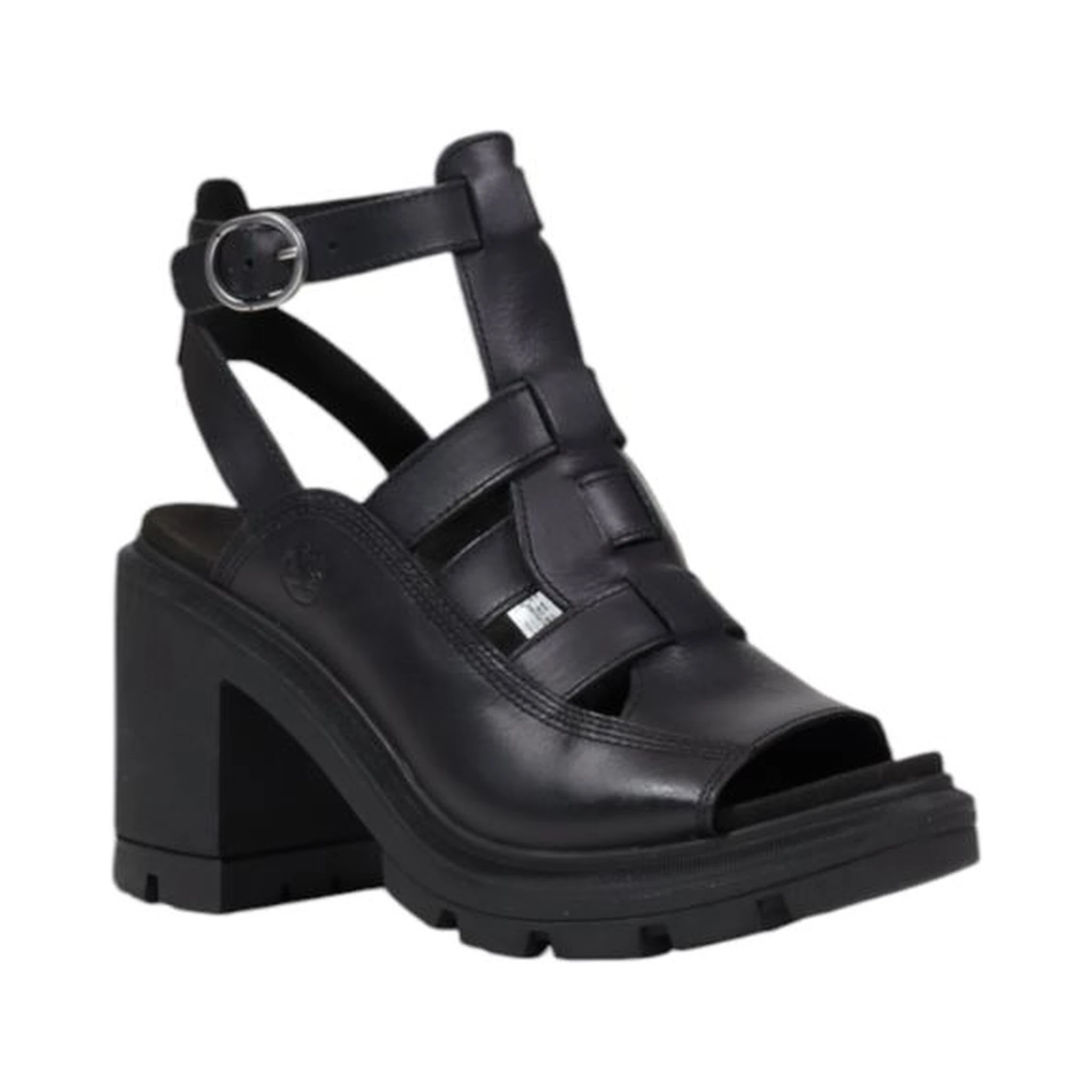 Black Leather Platform Sandals
