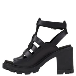 Black Leather Platform Sandals