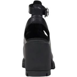 Black Leather Platform Sandals