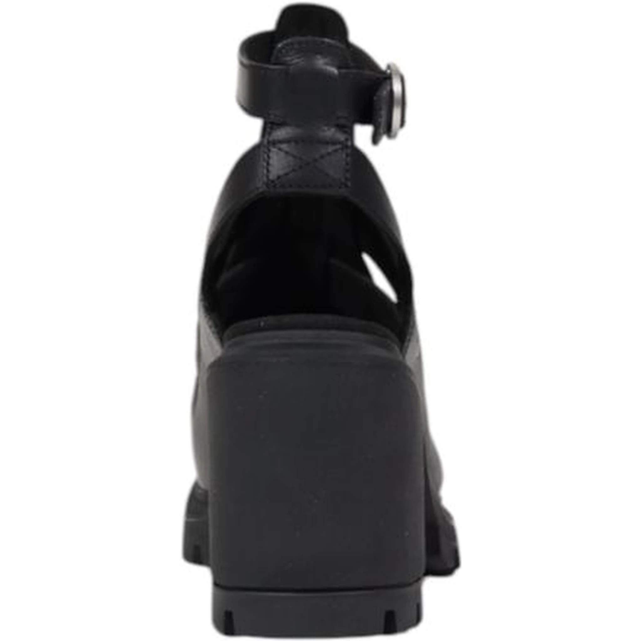 Black Leather Platform Sandals