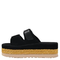 Black Suede Leather Platform Sandals