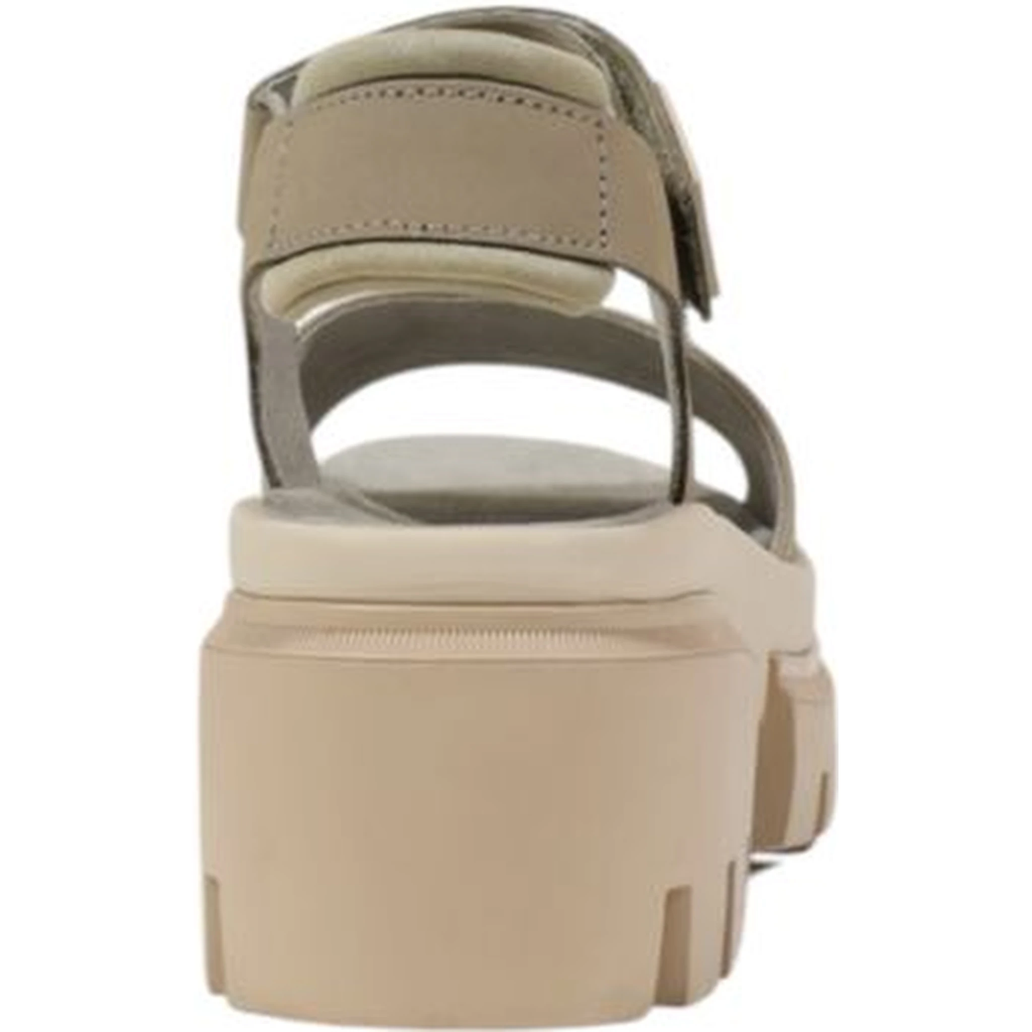 Beige Leather Platform Sandals