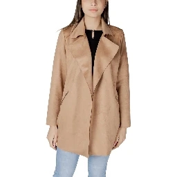 Beige Polyester Trench Coat