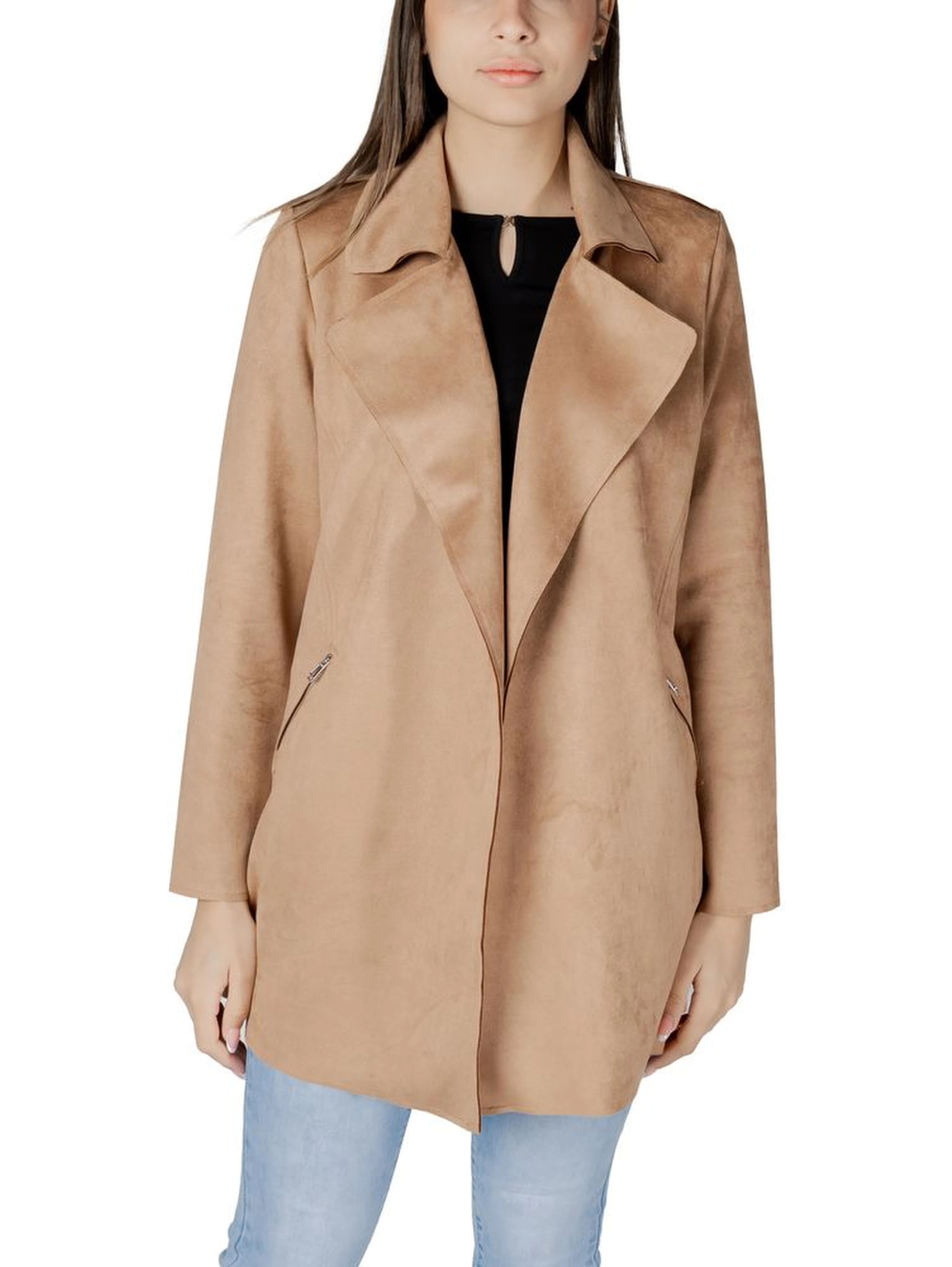 Beige Polyester Trench Coat