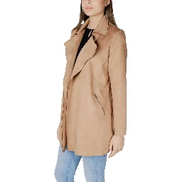 Beige Polyester Trench Coat