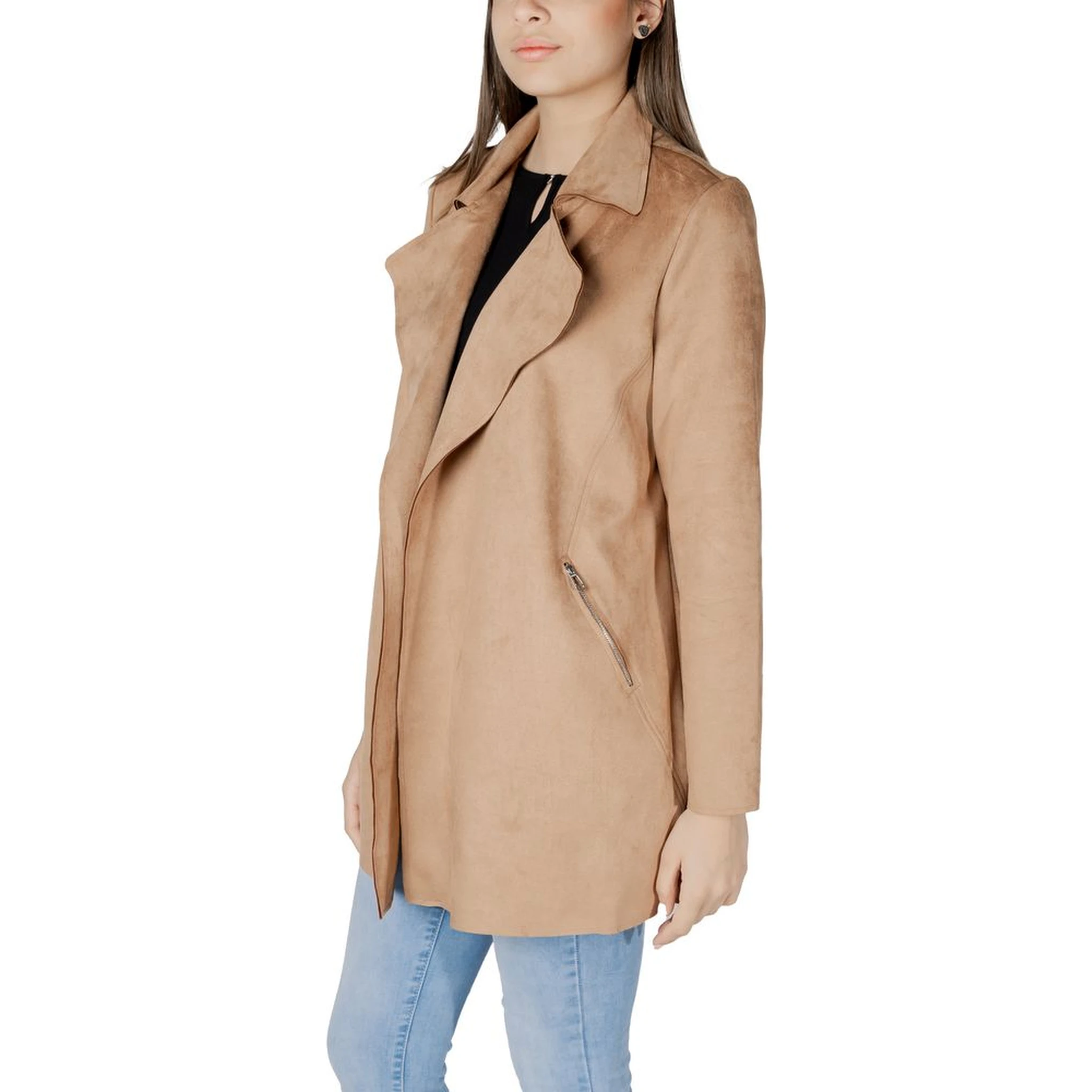 Beige Polyester Trench Coat