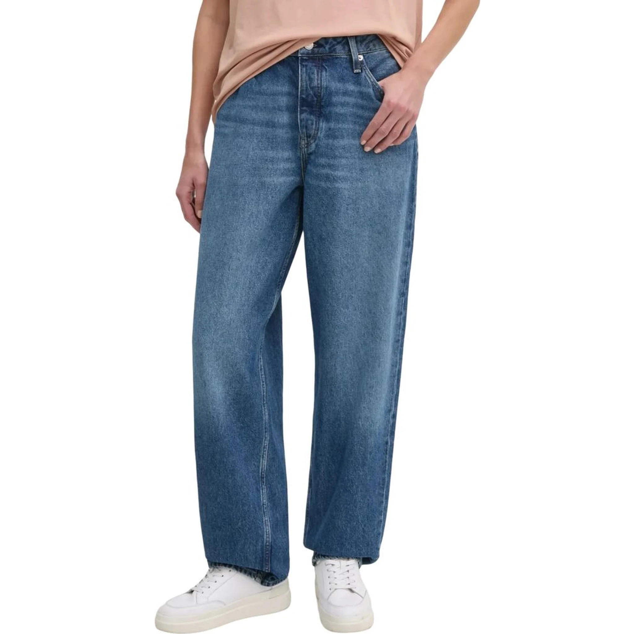 Blue Cotton Mom Jeans