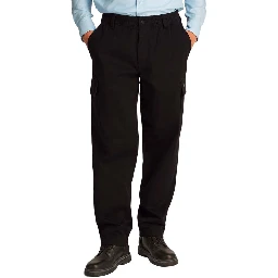 Black Cotton Cargo Pants