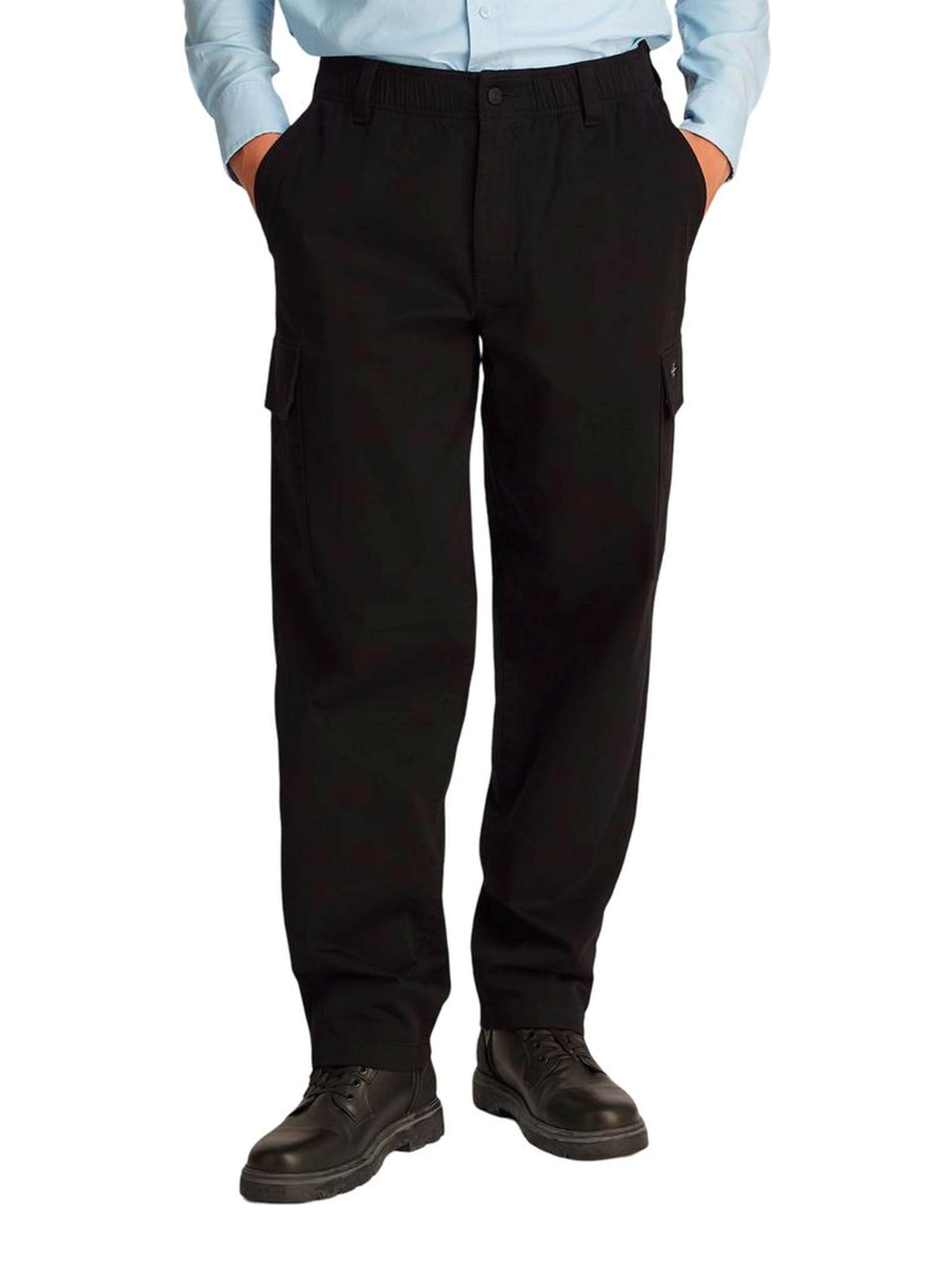 Black Cotton Cargo Pants