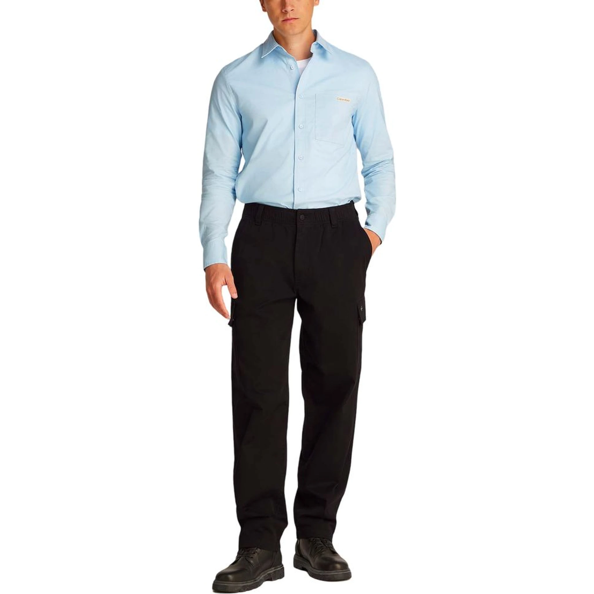 Black Cotton Cargo Pants