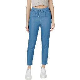 Blue Lyocell Casual Pants