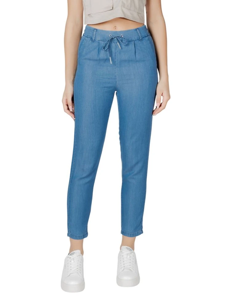 Blue Lyocell Casual Pants