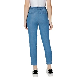 Blue Lyocell Casual Pants