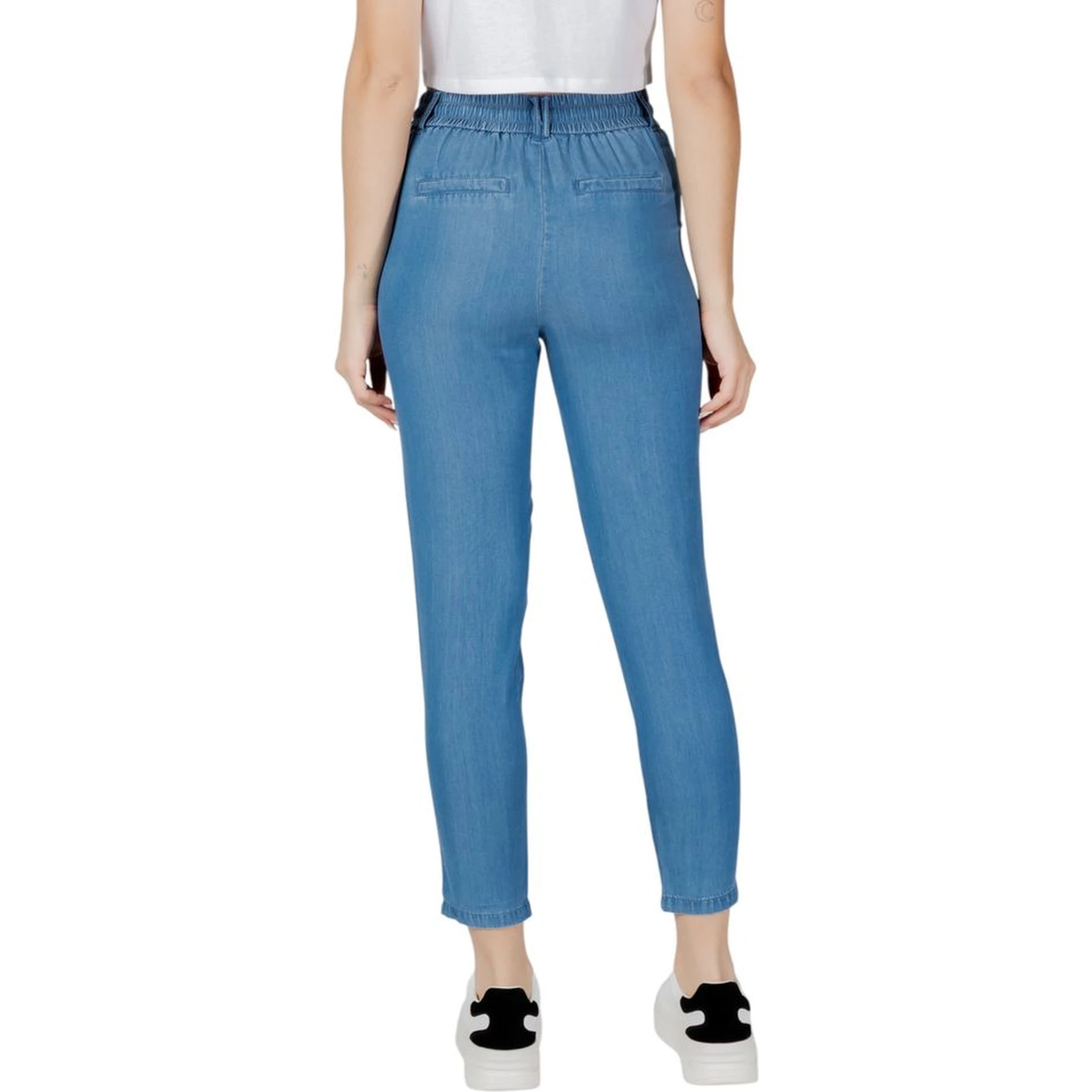 Blue Lyocell Casual Pants