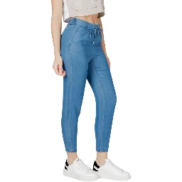 Blue Lyocell Casual Pants