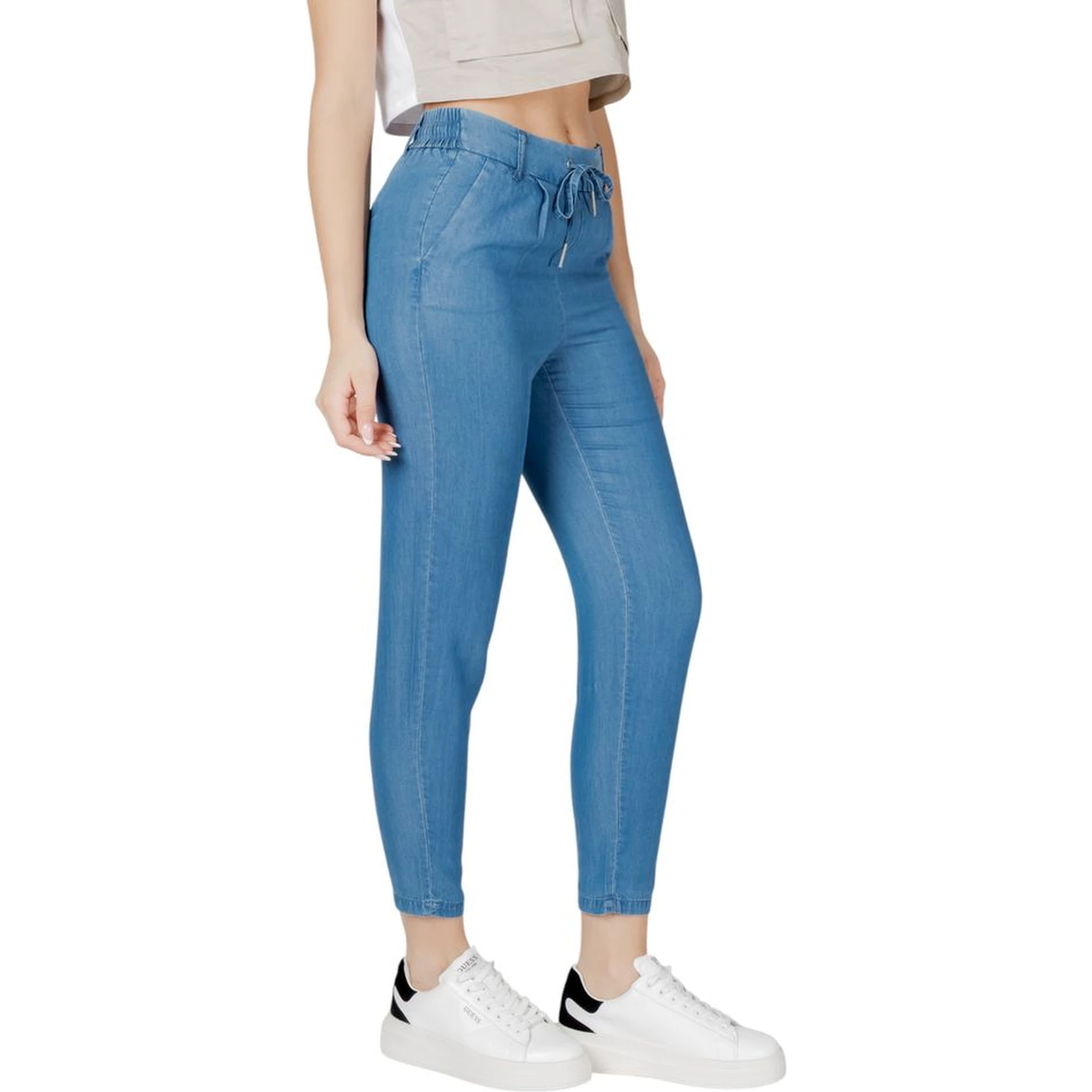 Blue Lyocell Casual Pants