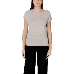 Beige Polyester T-Shirt