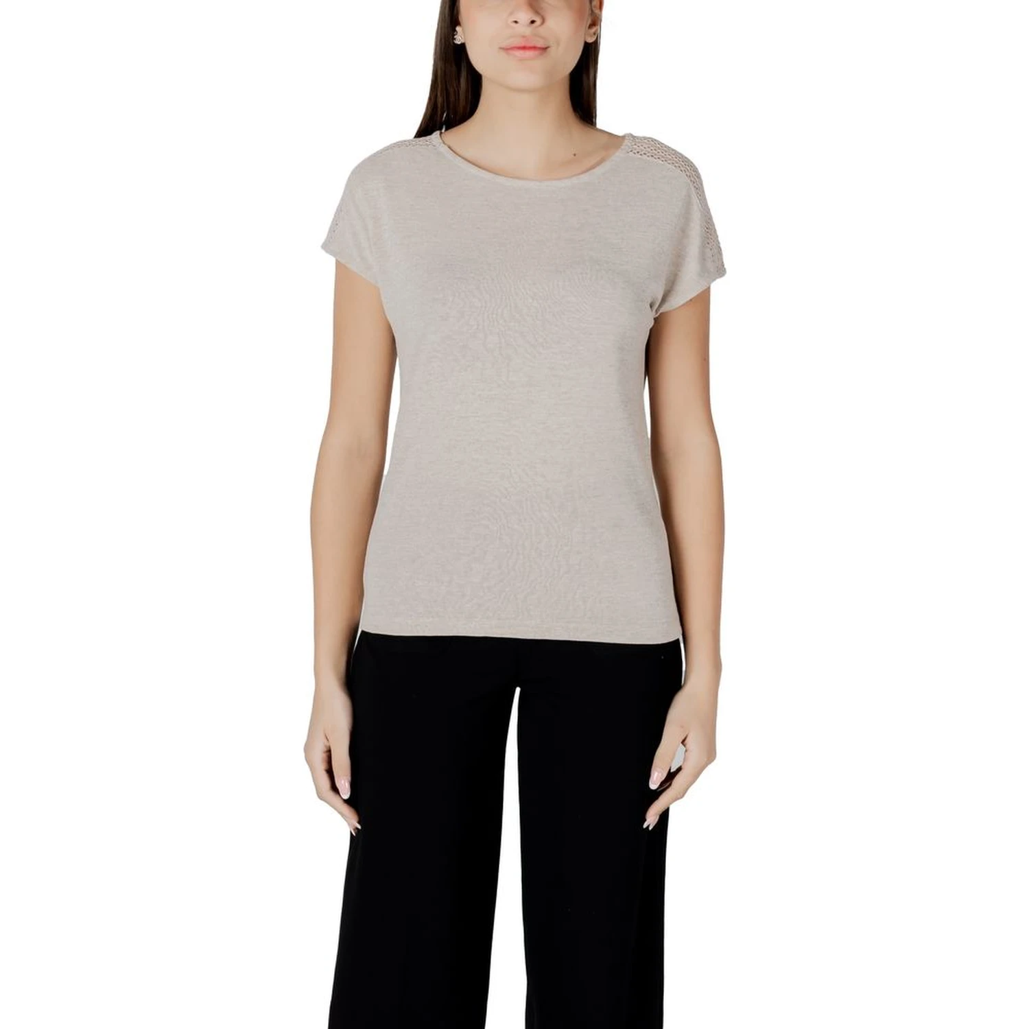 Beige Polyester T-Shirt