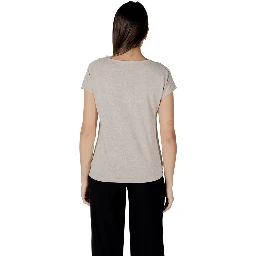 Beige Polyester T-Shirt