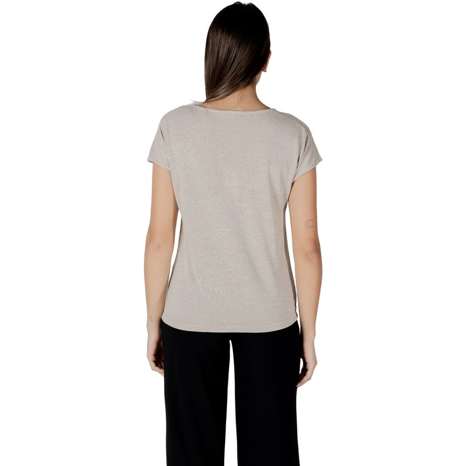Beige Polyester T-Shirt