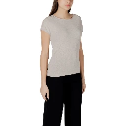 Beige Polyester T-Shirt