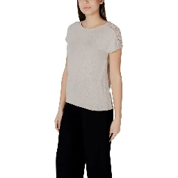 Beige Polyester T-Shirt