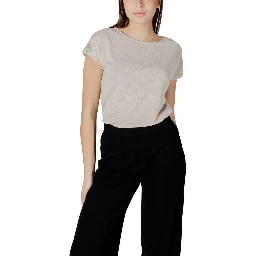 Beige Polyester T-Shirt