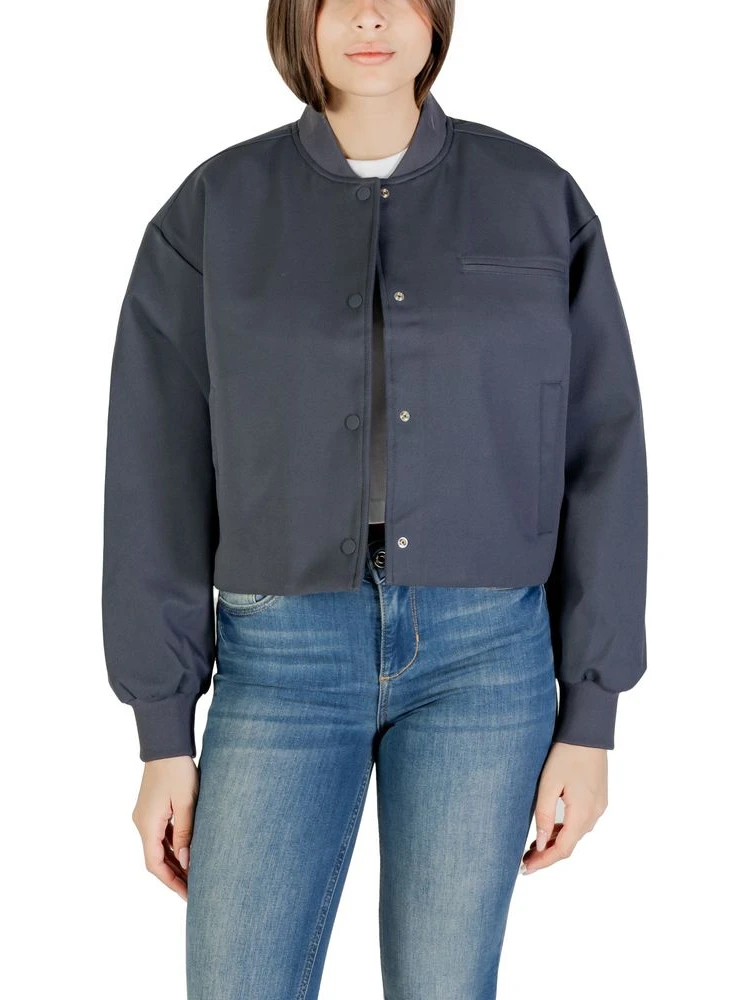 Gray Recycled Polyester Bomber