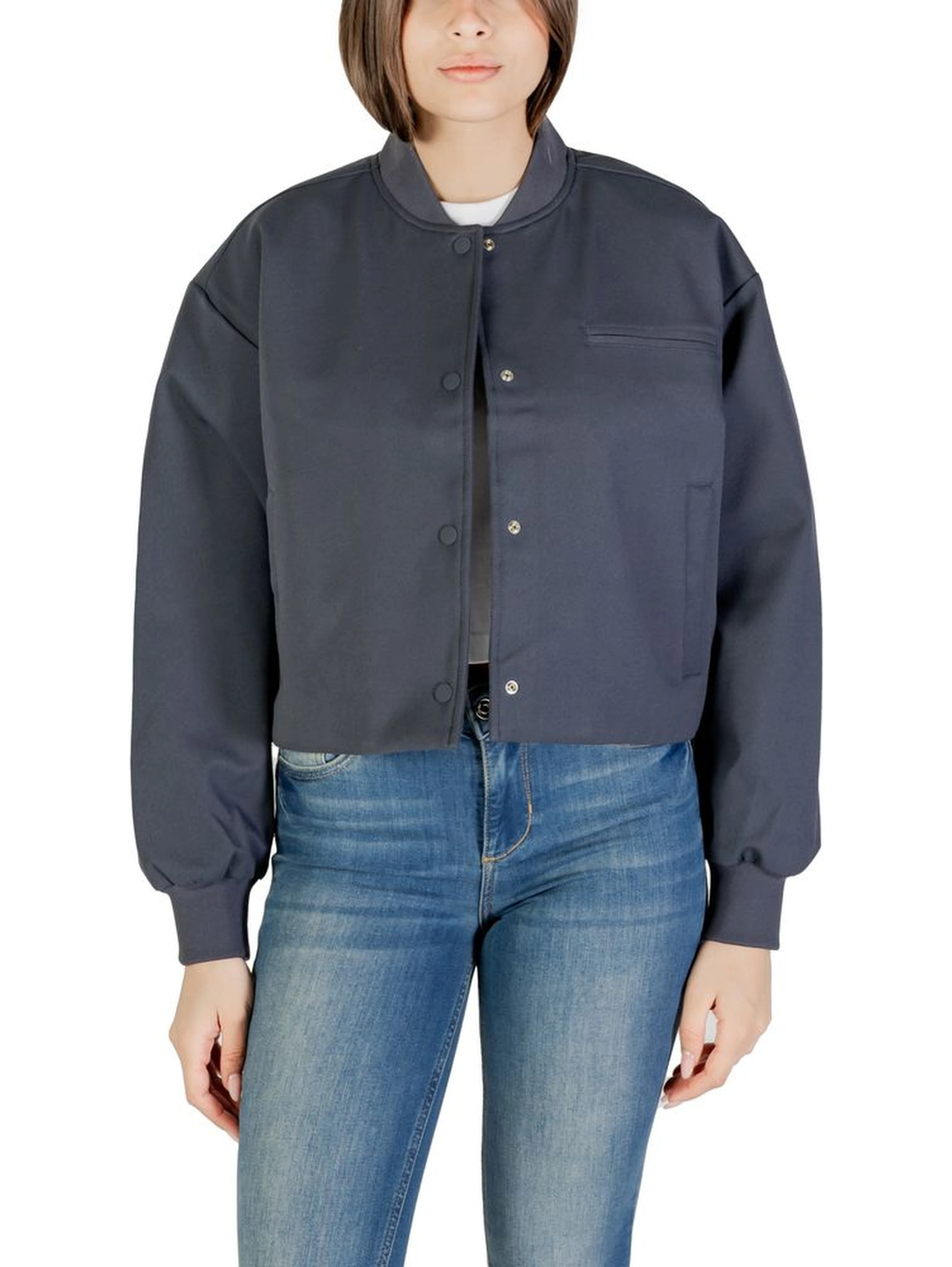 Gray Recycled Polyester Bomber